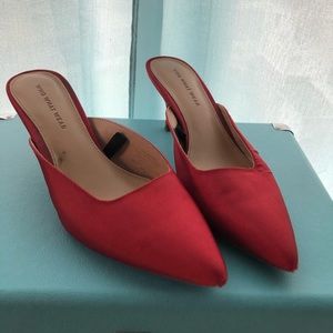 Who What Wear Red Pointed Toe Mules
